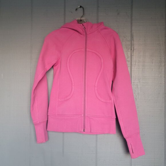 lululemon athletica Jackets & Blazers - Lululemon Barbie Heathered Paris Pink Scuba Full-Zip Hoodie  Jacket. Size 4